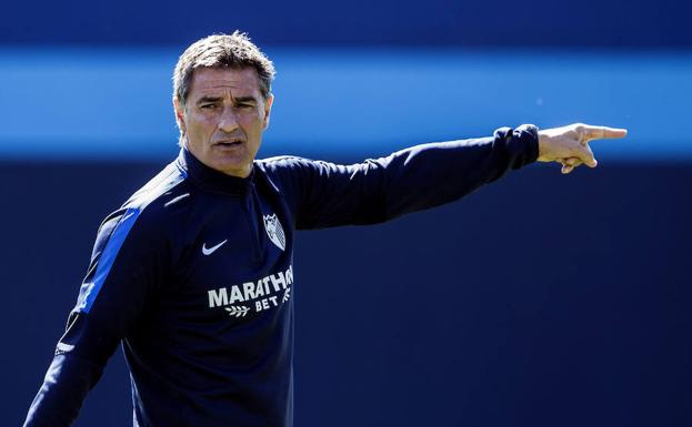 Míchel, en un entrenamiento./Efe