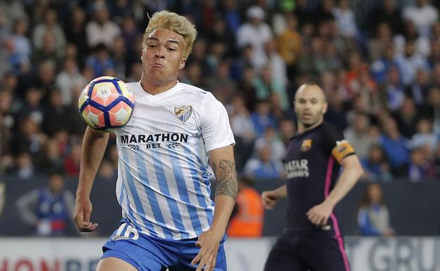 Peñaranda, en el partido ante el Barça del pasado mes de abril./Ñito Salas