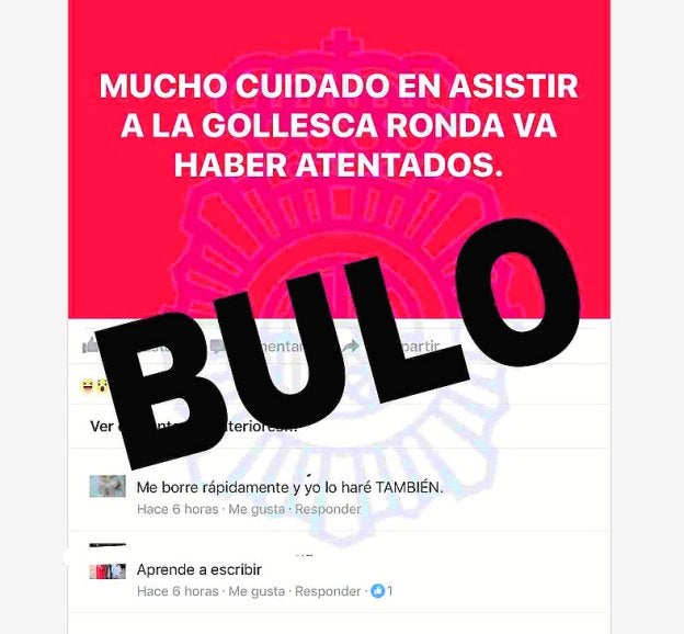 Captura de la publicación. sur