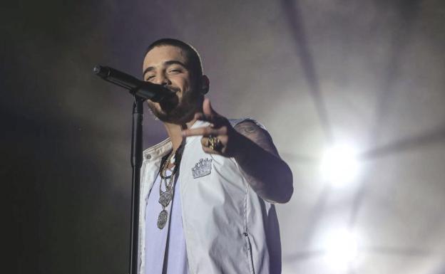 Maluma, en su anterior concierto en Málaga.