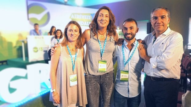 Fernández, López, Rodríguez y Bendodo, ayer en Mollina. :: sur