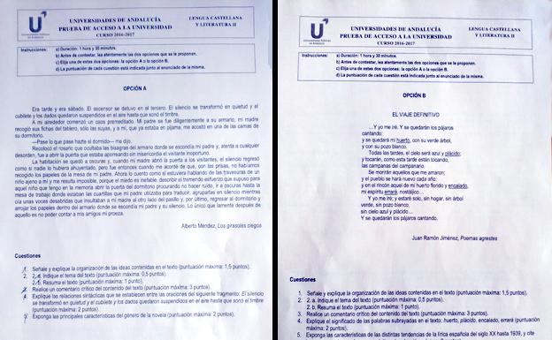 Los dos primeros exámenes de la mañana.