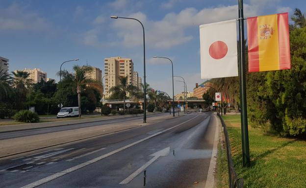 ¿Por qué las banderas de España y Japón inundan Málaga?