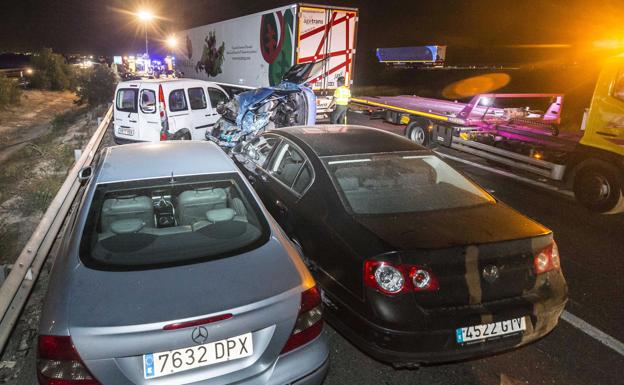 Accidente múltiple en la A7, en Murcia./Marcial Guillén (Efe)