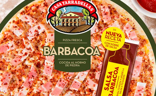 Imagen de una de las pizzas de Casa Tarradellas con el nuevo estilo de envase./Casa Tarradellas