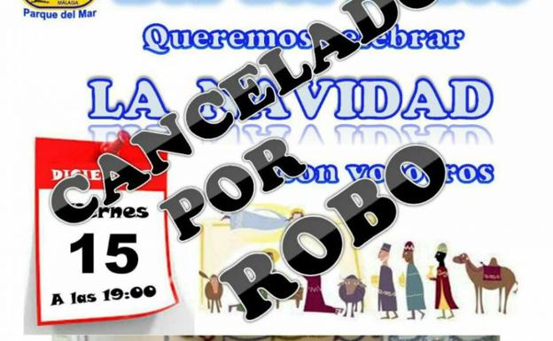 Cartel de la suspensión.