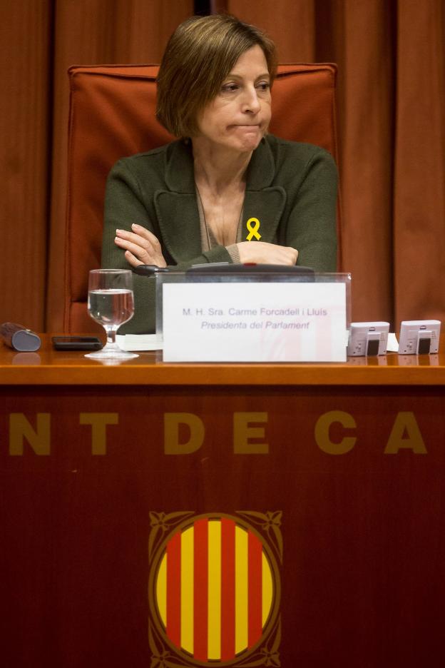 Forcadell presidió la la Diputación Permanente del Parlament del pasado miércoles. :: Quique García / efe
/