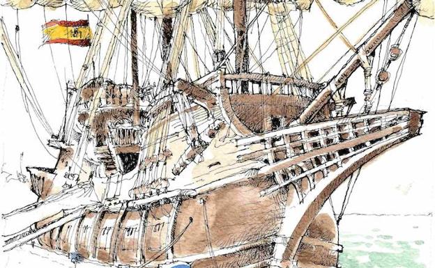 Galeón Andalucía: Con nueve cañones por banda