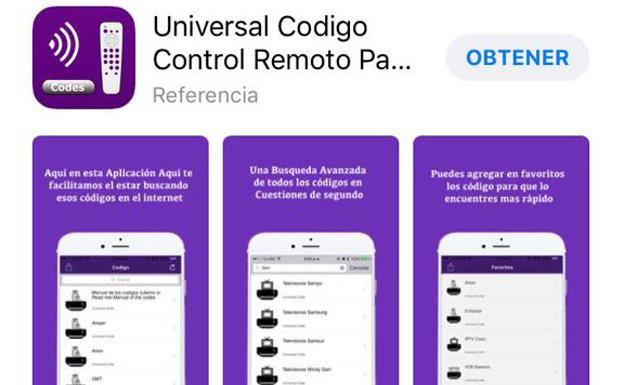 Ejemplo de una app para convertir tu móvil en un mando de control remoto.