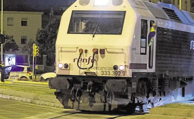 Tren de mercancías en el Puerto, en una imagen de archivo. /SUR