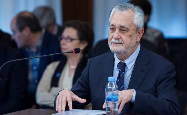 Griñán, hoy durante su declaración. /Efe