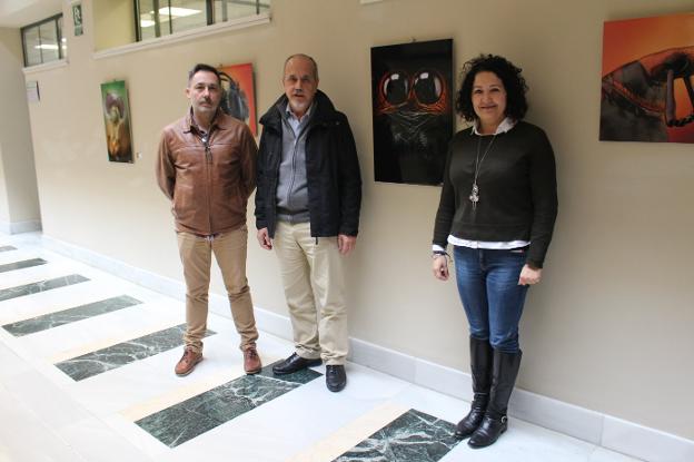 Esteban D'Azua, Javier Rupérez y Cinthya García, ayer. :: e. c./