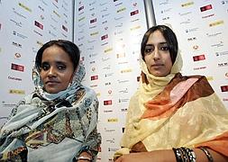 Memona Mohamed y Nadhira Mohamed, actrices de la película 'Wilaya'.:: Jaime Gallardo/