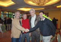 FAMOSOS. Pepe Sancho, Manuel Piñero, Luis del Olmo y Pepín Liria, tras la presentación. / JOSELE-LANZA/