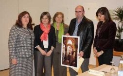 Rull, Sánchez, Pena y López, junto al ganador y su obra./