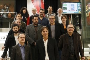 Directores y productores de películas que participan en la Sección Oficial, con Vigar, Méndez-Leite y Caneda . ::
JOSÉ RAMÓN LADRA/