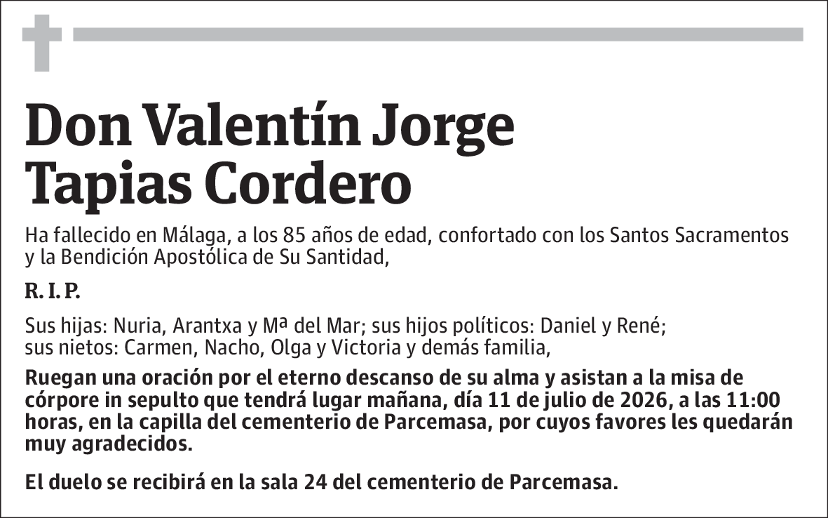 Valentín Jorge Tapias Cordero