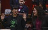 La presidenta y la portavoz de Adelante Andalucía, Teresa Rodríguez (Anticapitalistas), e Inma Nieto (IU). efe/