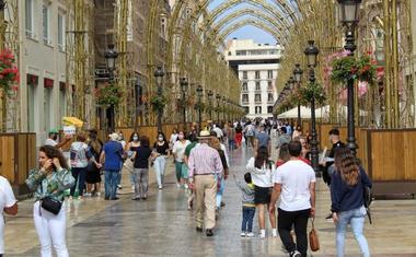 Aspecto de la calle Larios, esta mañana./Francisco hinojosa