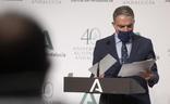 Los consejeros de Empleo, Presidencia y Transformación Económica, ayer en rueda de prensa./EFE