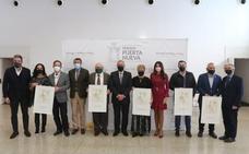 Galardonados en los Premios Puerta de Málaga 2020 y autoridades. sur/