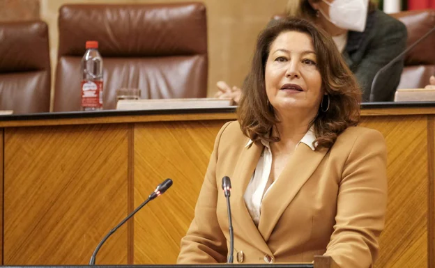 Carmen Crespo, Ministra de Agricultura, en su intervención en el Parlamento. 