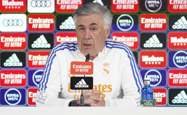 Carlo Ancelotti, en rueda de prensa. 
