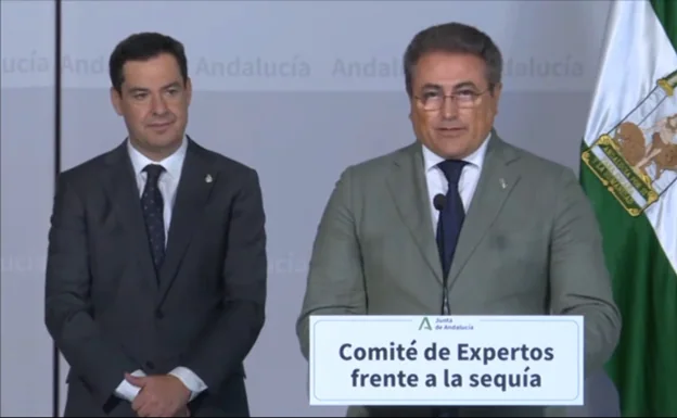 El Presidente del Comité de Expertos, Fernando Delgado, y el Presidente del Consejo de Administración, Juanma Moreno. 