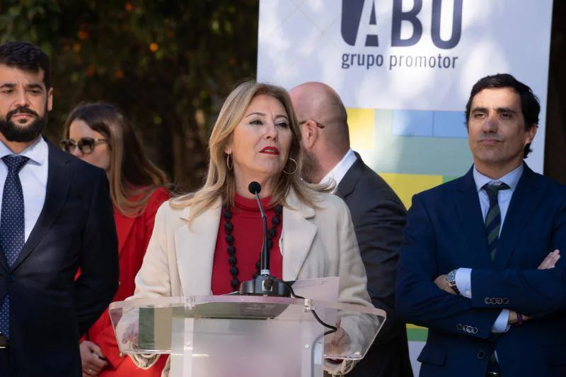 La ministra de Economía, Hacienda y Fondos Europeos, Carolina España Reina, se dirige a los medios de comunicación en Sevilla 
